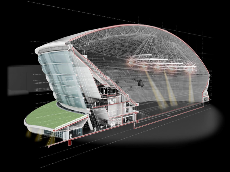 Национальный стадион в Шотландии, спроектированный архитектурным бюро Foster and Partners